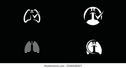 Set of Lungs logo.  lungs  care logo designs for medical service and consult