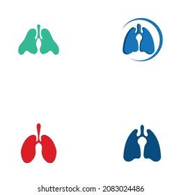 set of lungs logo illustration design template vector