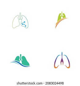 conjunto de modelos de diseño de ilustraciones del logotipo de pulmones vector