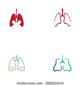 set of lungs logo illustration design template vector