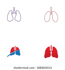 conjunto de modelos de diseño de ilustraciones del logotipo de pulmones vector