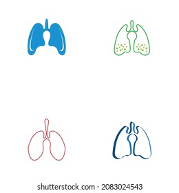 set of lungs logo illustration design template vector