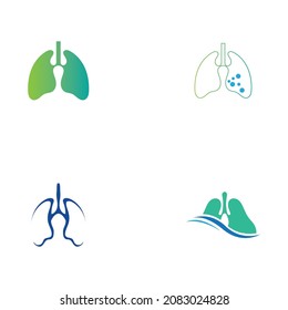 set of lungs logo illustration design template vector