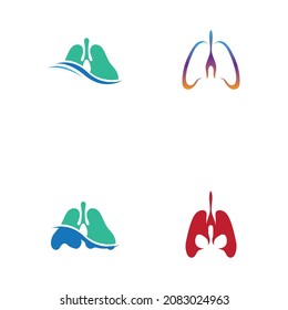 set of lungs logo illustration design template vector