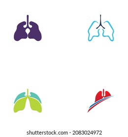 set of lungs logo illustration design template vector