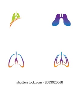 set of lungs logo illustration design template vector