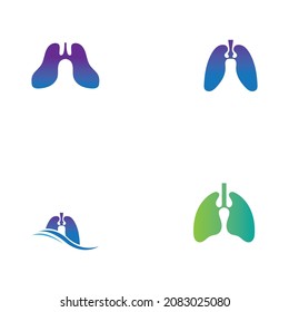 conjunto de modelos de diseño de ilustraciones del logotipo de pulmones vector