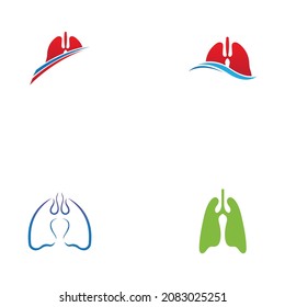 set of lungs logo illustration design template vector