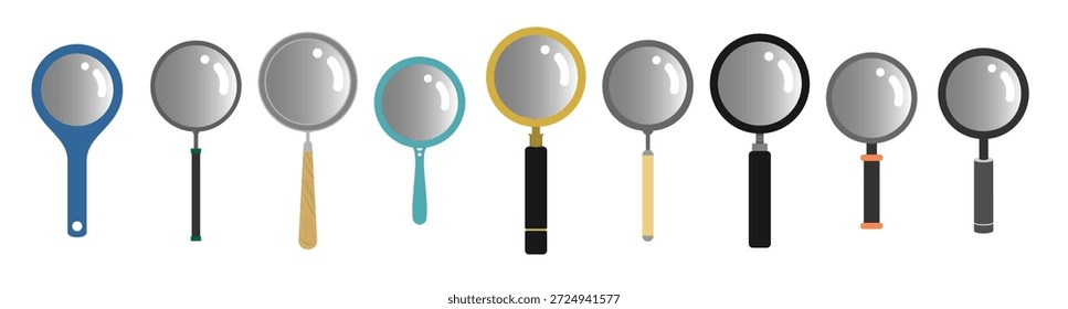 conjunto de ilustração de vetor lupa