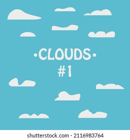 Set of lush clouds to create flat illustrations 