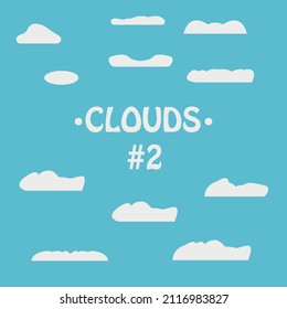 Set of lush clouds to create flat illustrations 