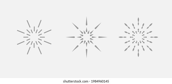 Set of luster. isolated on white background, Flat Design Template, vector illustration