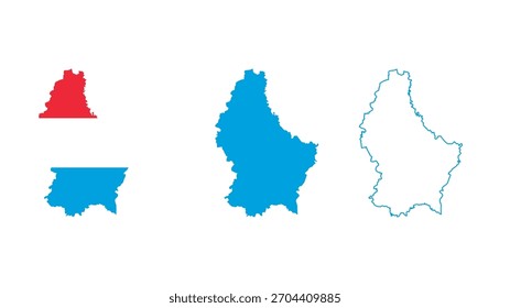 Set of Luxembourg map isolated on white background, illustration design
