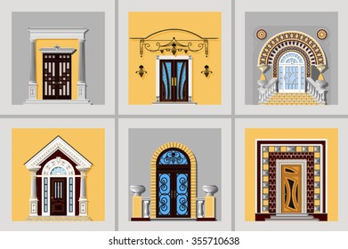 set of luxurious front doors of different designs