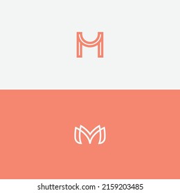 set of luxurious monogram letter m logo template vector illustration design. double m alphabet symbol for corporate business identity