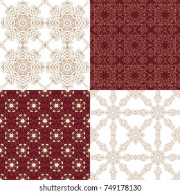 Set of luxurious oriental patterns. Floral wallpaper. Decorative ornament for fabric, textile, wrapping paper. 