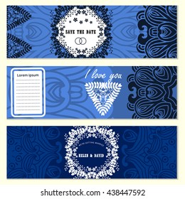 
Set of Luxury artistic pages set with logo brochure template. Vintage art identity; lace; card; magazine.; Decorative retro greeting card or invitation design