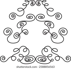 Set of Luxury calligraphic design. For Spa, Wedding, Fashion logo design and brand identity. Swirl scroll.