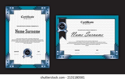 un diseño de plantillas de certificados de lujo, moderno, con una elegante mezcla de texturas clásicas detrás. elegante y de primera calidad. adecuado para la empresa