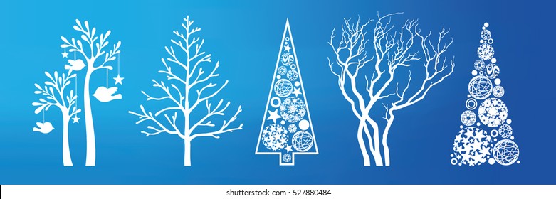 Set of Luxury Christmas Trees.