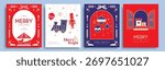Set of luxury Christmas vector illustration with golden Christmas elements. Season
