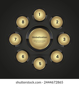 Set of Luxury circles object vector infographic design. collection of premium circles Vector illustration