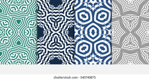 set of luxury color seamless floral decorative pattern. Vector illustration. For invitation, template, wallpaper