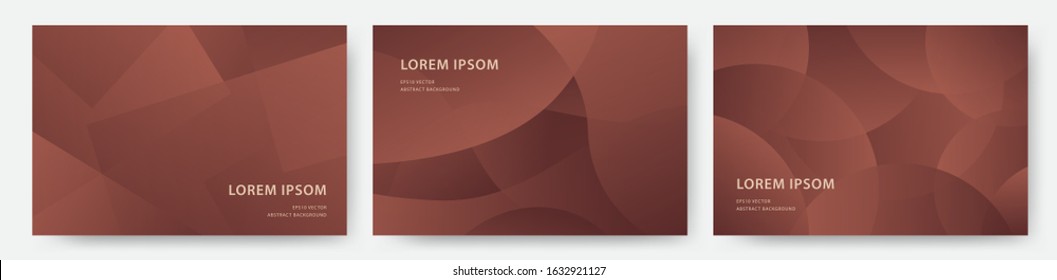 Set of luxury copper dynamic modern abstract background 