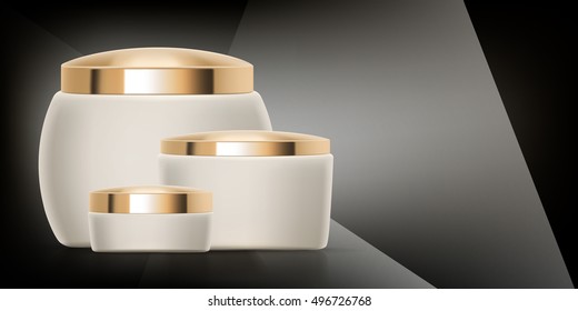 Set of Luxury cosmetic packaging collection design isolated vector illustration for promotion ready for branding