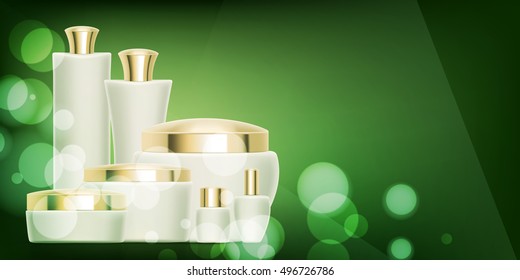 Set of Luxury cosmetic packaging collection design isolated vector illustration for promotion ready for branding