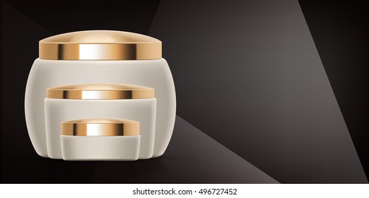 Set of Luxury cosmetic packaging collection design isolated vector illustration for promotion ready for branding