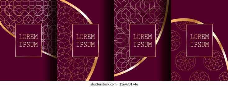Set of luxury cover templates. Vector cover design for placards, banners, flyers, presentations and cards