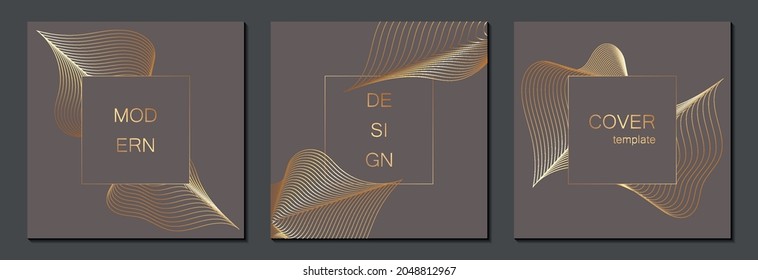 Conjunto de plantillas de portada de lujo. Diseño de portada vectorial para carteles, pancartas, volantes, presentaciones y tarjetas