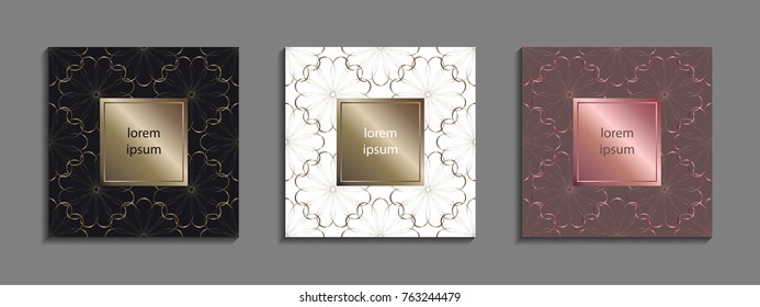 Set of luxury cover templates. Vector cover design for placards, banners, flyers, presentations and cards
