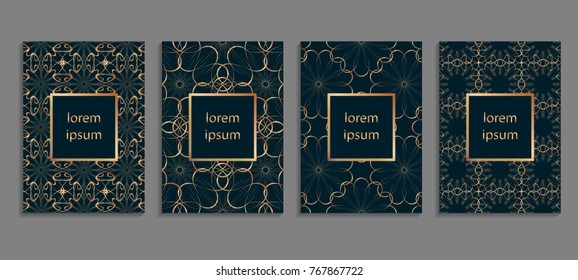 Set of luxury cover templates. Vector cover design for placards, banners, flyers, presentations and cards