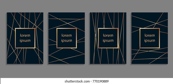 Set von luxuriösen Titelvorlagen. Vektorgrafik-Design für Plakate, Banner, Flyer, Präsentationen und Karten