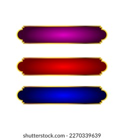 Set of Luxury Decorative Golden Islamic Banners Title Frames