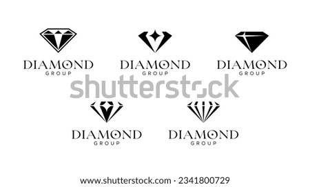 Set of luxury diamond logo design, Diamond vector idea