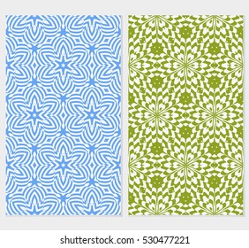 set of Luxury floral ornament. seamless pattern. blue, green,red color. vector illustration.
