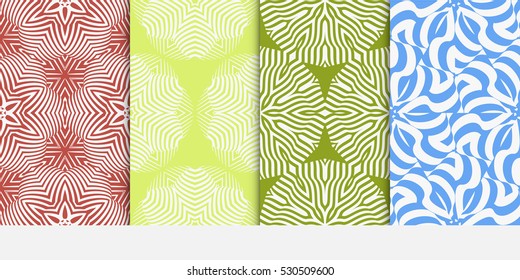 set of Luxury floral ornament. seamless pattern. blue, green,red color. vector illustration.