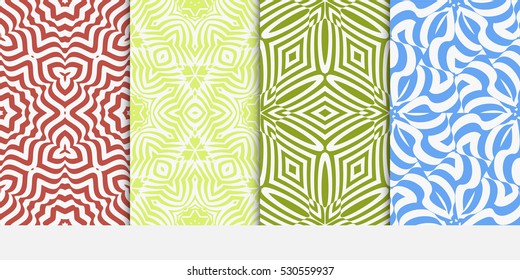 set of Luxury floral ornament. seamless pattern. blue, green,red color. vector illustration.