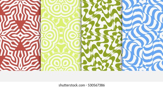 set of Luxury floral ornament. seamless pattern. blue, green,red color. vector illustration.