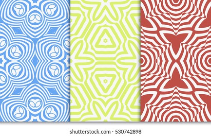 set of Luxury floral ornament. seamless pattern. blue, green,red color. vector illustration.