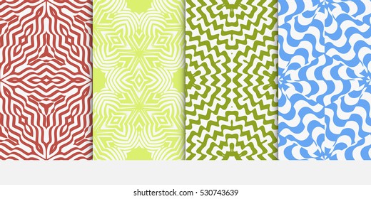 set of Luxury floral ornament. seamless pattern. blue, green,red color. vector illustration.