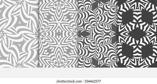 set of Luxury floral ornament. seamless pattern. grey color. vector illustration. for wallpaper, invitation, holiday background