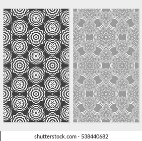 set of luxury floral seamless pattern. modern fashion design. grey color. vector illustration. for invitation, wallpaper