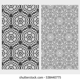 set of luxury floral seamless pattern. modern fashion design. grey color. vector illustration. for invitation, wallpaper