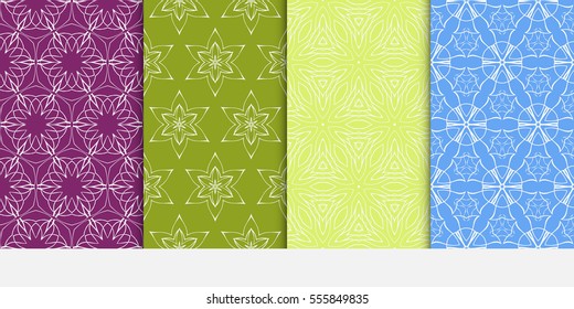 set of luxury floral seamless pattern. modern fashion design. color. vector illustration. for invitation, wallpaper