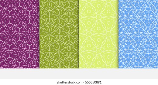 set of luxury floral seamless pattern. modern fashion design. color. vector illustration. for invitation, wallpaper