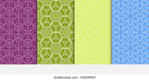 set of luxury floral seamless pattern. modern fashion design. color. vector illustration. for invitation, wallpaper